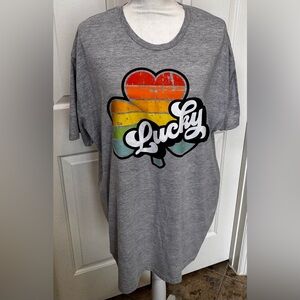 Grey Lucky Rainbow Women’s T-shirt XXL